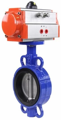 Затвор дисковый поворотный WBV1432E-2W-Fb-H Ду200 Ру16, корпус - чугун GGG50, диск - нержавеющая сталь 316L, уплотнение - EPDM, с пневмоприводом PA-DA-130 двойного действия в Омске