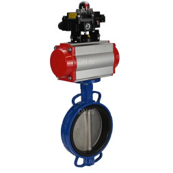 Затвор дисковый поворотный WBV1413E-2W-Fb-H Ду200 Ру16, корпус - чугун GGG50, диск - чугун GGG40, уплотнение - EPDM, с пневмоприводом PA-SA-160 с возвратными пружинами, пневмораспределителем 4M310-08 DC24V, БКВ APL-410N EX