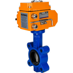 Затвор дисковый поворотный WBV1631E-2W-Fb-H Ду100 Ру16 LUG корпус - чугун QT450, диск - нержавеющая сталь 304, уплотнение - EPDM, межфланцевый, с электроприводом QT-N-010EM-O1-380VAC-У1 380В