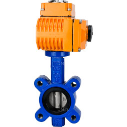 Затвор дисковый поворотный WBV1631E-2W-Fb-H Ду100 Ру16 LUG корпус - чугун QT450, диск - нержавеющая сталь 304, уплотнение - EPDM, межфланцевый, с электроприводом QT-N-010EM-O1-380VAC-У1 380В