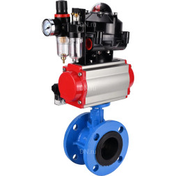 Затвор дисковый поворотный WBV1313E-2W-F-H Ду200 Ру16 фланцевый, корпус - чугун GGG40, диск - чугун GGG40, EPDM, с пневмоприводом PA-DA-140, пневмораспределителем 4M310-08 AC220V, БКВ APL-510N EX и БПВ AFC2000