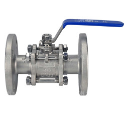 Кран шаровой BV3232P(3pc)-FP-F-H Ду80 Ру25, полнопроходной, трехсоставной, нержавеющая сталь 316, уплотнение - PTFE, фланцевый с рукояткой 17х17