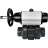 Кран шаровой BV4242E-FP-GRM-ISO Дн80 Ру10 полнопроходной, корпус - НПВХ, шар - НПВХ, уплотнение - EPDM, с пневмоприводом PA-DA-105-1 и пневмораспределителем 4V320-08 AC220V в Омске