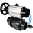 Кран шаровой BV4242E-FP-GRM-ISO Дн80 Ру10 полнопроходной, корпус - НПВХ, шар - НПВХ, уплотнение - EPDM, с пневмоприводом PA-DA-105-1 и пневмораспределителем 4V320-08 AC220V в Омске