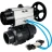 Кран шаровой BV4242E-FP-GRM-ISO Дн80 Ру10 полнопроходной, корпус - НПВХ, шар - НПВХ, уплотнение - EPDM, с пневмоприводом PA-DA-105-1 и пневмораспределителем 4V320-08 AC220V в Омске