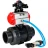 Кран шаровой BV4242E-FP-GRM-ISO Дн100 Ру10 полнопроходной, корпус - НПВХ, шар - НПВХ, уплотнение - EPDM, с пневмоприводом PA-SA-083, пневмораспределителем 4V320-08 AC220V и БКВ APL-210N в Омске