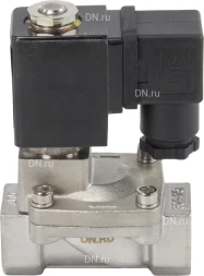 Клапан электромагнитный VS431-ET-NC-220VAC 1/2″ Ду15 Ру16, соленоидный двухходовой, корпус - нержавеющая сталь 304, уплотнение - EPDM, резьбовой, нормально-закрытый, пилотный, катушка - 220В