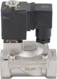 Клапан электромагнитный VS431-ET-NC-220VAC 3/4″ Ду20 Ру16, соленоидный двухходовой, корпус - нержавеющая сталь 304, уплотнение - EPDM, резьбовой, нормально-закрытый, пилотный, катушка - 220В