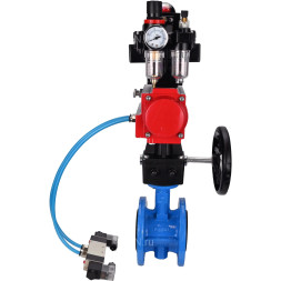 Затвор дисковый поворотный WBV1313E-2W-F-H Ду200 Ру16 фланцевый, корпус - чугун GGG40, диск - чугун GGG40, EPDM, с пневмоприводом PA-DA-140, пневмораспределителем 4V320-08 AC220V, БКВ APL-410N EX, дублером MON2-450-T28-ISO и БПВ AFC2000