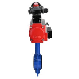 Затвор дисковый поворотный WBV3432N-2W-Fb-H Ду250 Ру16, корпус - углеродистая сталь WCB, диск - нержавеющая сталь 316L, уплотнение - NBR, с пневмоприводом PA-SA-210 и пневмораспределителем 4M310-08 AC220V, БКВ APL-210N