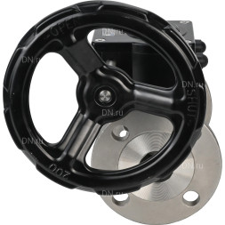 Кран шаровой BV3131P(3pc)-FP-F-ISO-H Ду65 Ру25 трехсоставной из нержавеющей стали SS304, фланцевый, уплотнение - PTFE, полнопроходной с ISO-фланцем и редуктором HAM RQN-Z