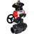 Кран шаровой BV4242E-FP-GRM-ISO Дн40 Ру10 полнопроходной, корпус - НПВХ, шар - НПВХ, уплотнение - EPDM, с пневмоприводом PA-DA-052, пневмораспределителем 4M310-08 DC24V, ручным дублером MON1-250-T26-ISO и БКВ APL-410N EX в Омске
