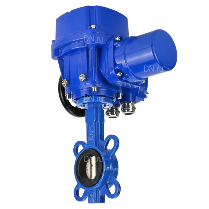Затвор дисковый поворотный WBV1432N-2W-Fb-H Ду250 Ру16, корпус - чугун GGG50, диск - нержавеющая сталь 316L, уплотнение - NBR, с электроприводом QT-N-040M-O2-220VAC-У1 в Омске