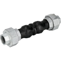Компенсатор резиновый CR-N17-T Ду20 Ру10/16, резиновая вставка (корпус) - NBR, тип присоединения - резьбовой, материал резьбовых элементов - чугун оцинкованный