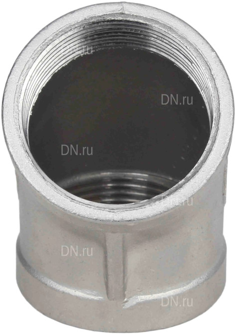 Отвод (полуотвод) ВР-ВР-304 1 1/2″ Ду40 Ру16 угол 45°, корпус - нержавеющая сталь 304, присоединение - внутренняя / внутренняя резьба в Омске