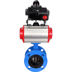 Затвор дисковый поворотный WBV1313E-2W-F-H Ду125 Ру16 фланцевый, корпус - чугун GGG40, диск - чугун GGG40, уплотнение - EPDM, с пневмоприводом PA-DA-130, пневмораспределителем 4M310-08 DC24V и БКВ APL-410N EX