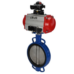 Затвор дисковый поворотный WBV1413E-2W-Fb-H Ду300 Ру16, корпус - чугун GGG50, диск - чугун GGG40, уплотнение - EPDM, с пневмоприводом PA-SA-210, пневмораспределителем 4M310-08 AC220V и БКВ APL-210N