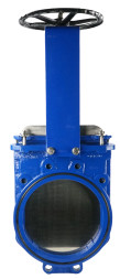 Задвижка шиберная GVKN1331N-2W-Fb-S Ду400 Ру6 двусторонняя, межфланцевая, шток - невыдвижной, корпус - чугун GGG40, шибер - нержавеющая сталь 304, уплотнение - NBR, управление - штурвал