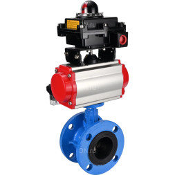 Затвор дисковый поворотный WBV1313E-2W-F-H Ду150 Ру16 фланцевый, корпус - чугун GGG40, диск - чугун GGG40, уплотнение - EPDM, с пневмоприводом PA-DA-130, пневмораспределителем 4M310-08 DC24V и БКВ APL-410N EX