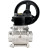 Кран шаровой BV3232P(3pc)-FP-W-ISO-H Ду50 Ру40 полнопроходной двухходовой, нержавеющая сталь SS316, под приварку, уплотнение - PTFE, с ISO фланцем и редуктором HAM RQN1-180Z-T40 в Омске