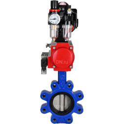 Затвор дисковый поворотный WBV1631E-2W-Fb-H Ду50 Ру16 LUG корпус - чугун QT450, диск - нержавеющая сталь 304, уплотнение - EPDM, с пневмоприводом PA-SA-083, пневмораспределителем 4M310-08 DC24V, БКВ APL-510N EX и БПВ AFC2000