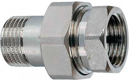 Соединение разъемное (американка) А-304-НР-ВР-PTFE 3/4″ Ду20 Ру20 с уплотнением под гайкой по плоскости, корпус - нержавеющая сталь AISI 304, присоединение - наружная/внутренняя резьба, тип резьбы - BSPT/BSPP