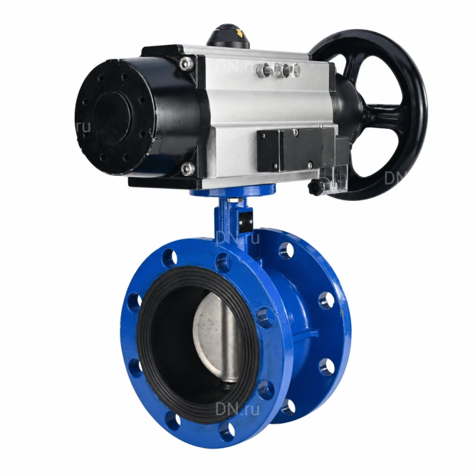 Затвор дисковый поворотный WBV1331E-2W-F-H Ду50 Ру16 фланцевый, корпус - чугун GGG40, диск - нержавеющая сталь 304, уплотнение - EPDM, с пневмоприводом PA-DA-105-1 и пневмораспределителем 4M310-08 DC24V в Омске