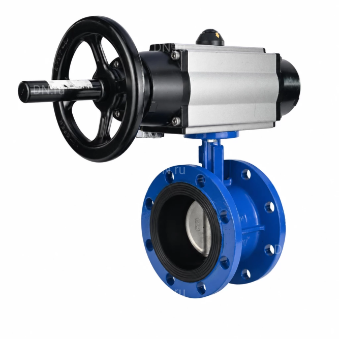 Затвор дисковый поворотный WBV1331E-2W-F-H Ду50 Ру16 фланцевый, корпус - чугун GGG40, диск - нержавеющая сталь 304, уплотнение - EPDM, с пневмоприводом PA-DA-105-1 и пневмораспределителем 4M310-08 DC24V в Омске