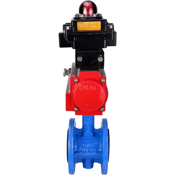 Затвор дисковый поворотный WBV1313E-2W-F-H Ду65 Ру16 фланцевый, корпус - чугун GGG40, диск - чугун GGG40, уплотнение - EPDM, с пневмоприводом PA-DA-105 и БКВ APL-410N EX в Омске