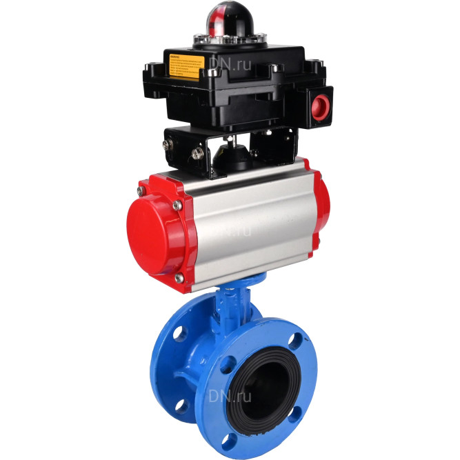 Затвор дисковый поворотный WBV1313E-2W-F-H Ду65 Ру16 фланцевый, корпус - чугун GGG40, диск - чугун GGG40, уплотнение - EPDM, с пневмоприводом PA-DA-105 и БКВ APL-410N EX в Омске