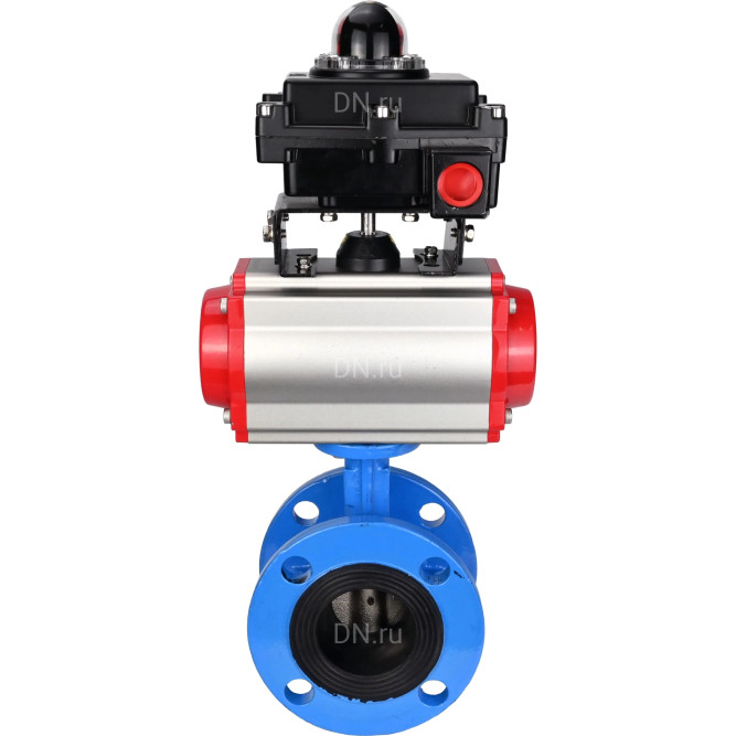 Затвор дисковый поворотный WBV1313E-2W-F-H Ду65 Ру16 фланцевый, корпус - чугун GGG40, диск - чугун GGG40, уплотнение - EPDM, с пневмоприводом PA-DA-105 и БКВ APL-410N EX в Омске