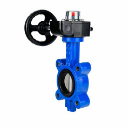 Затвор дисковый поворотный WBV1631E-2W-Fb-H Ду100 Ру16 LUG межфланцевый, корпус - чугун QT450, диск - нержавеющая сталь AISI 304, уплотнение - EPDM, с редуктором HGB RQN1-180Z