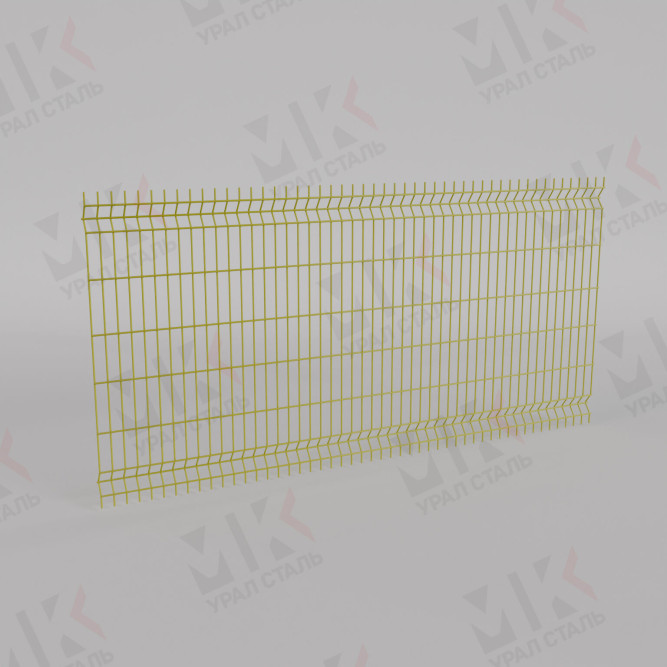 3Д забор желтый (RAL 1021) 2500х3000х2 Medium в Омске