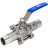 Кран шаровой BV3232P(3pc)-FP-W-H LONG Ду40 Ру40 полнопроходной, трехсоставной, корпус - нержавеющая сталь SS316, уплотнение - PTFE, под приварку, с рукояткой в Омске