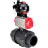 Кран шаровой BV4242E-FP-GRM-ISO Дн40 Ру10 полнопроходной, корпус - НПВХ, шар - НПВХ, уплотнение - EPDM, с пневмоприводом PA-SA-065, пневмораспределителем 4M310-08 AC220V, БКВ APL-510N EX и БПВ AFC2000 в Омске