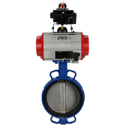 Затвор дисковый поворотный WBV1413E-2W-Fb-H Ду200 Ру16, корпус - чугун GGG50, диск - чугун GGG40, уплотнение - EPDM, с пневмоприводом PA-DA-130 двойного действия, пневмораспределителем 4M310-08 AC220V, БКВ APL-410N EX