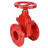 Задвижка клиновая 30ч39р (аналог МЗВГ) GVWN1414S-2W-F-S red Ду50 Ру10/16 фланцевая, корпус - чугун GGG50, уплотнение - силикон, со штурвалом и невыдвижным штоком, цвет - красный в Омске
