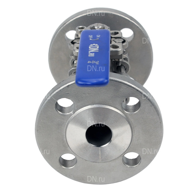 Кран шаровой BV3131P(3pc)-FP-F-ISO-H Ду15 Ру40, полнопроходной, трехсоставной, сталь 304, уплотнение - PTFE, фланцевый, с ISO-фланцем в Омске