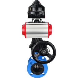 Затвор дисковый поворотный WBV1313E-2W-F-H Ду125 Ру16 фланцевый, корпус - чугун GGG40, диск - чугун GGG40, уплотнение - EPDM, с пневмоприводом PA-DA-130, БКВ APL-510N EX и ручным дублером MON1-250-T26-ISO