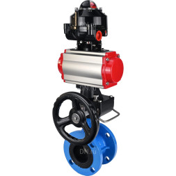 Затвор дисковый поворотный WBV1313E-2W-F-H Ду125 Ру16 фланцевый, корпус - чугун GGG40, диск - чугун GGG40, уплотнение - EPDM, с пневмоприводом PA-DA-130, БКВ APL-510N EX и ручным дублером MON1-250-T26-ISO