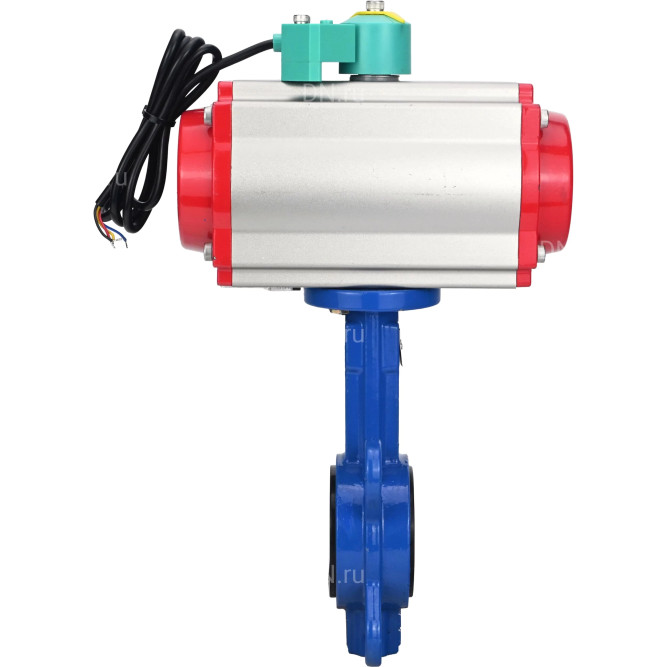 Затвор дисковый поворотный WBV1413E-2W-Fb-H Ду40 Ру16, корпус - чугун GGG50, диск - чугун GGG40, уплотнение - EPDM, с пневмоприводом PA-SA-083, пневмораспределителем 4M310-08 24В NAMUR и магнитным переключателем ALS200D в Омске