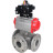 Кран шаровой BV3232P(4pc)-FP-3WL-F Ду65 Ру16 полнопроходной трехходовой, фланцевый, корпус - нержавеющая сталь SS316, с пневмоприводом PA-DA-083 двойного действия и БКВ APL-410N EX в Омске