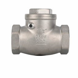 Клапан обратный VCT3131-T 1 1/2 Ду40 Ру16 ZGY резьбовой, поворотный, корпус - нержавеющая сталь CF8/AISI 304, диск - нержавеющая сталь CF8/AISI 304, уплотнение - PTFE