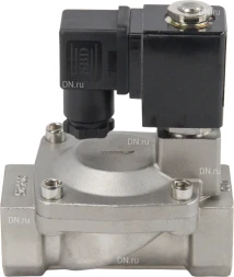 Клапан электромагнитный VS431-NT-NC-220VAC 1″ Ду25 Ру16, соленоидный двухходовой, корпус - нержавеющая сталь 304, уплотнение - NBR, резьбовой, нормально-закрытый, пилотный, катушка - 220В