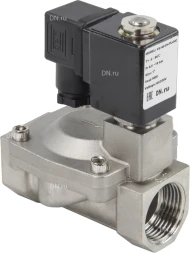 Клапан электромагнитный VS431-NT-NC-220VAC 1″ Ду25 Ру16, соленоидный двухходовой, корпус - нержавеющая сталь 304, уплотнение - NBR, резьбовой, нормально-закрытый, пилотный, катушка - 220В