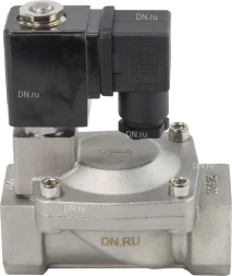 Клапан электромагнитный VS431-NT-NC-220VAC 1″ Ду25 Ру16, соленоидный двухходовой, корпус - нержавеющая сталь 304, уплотнение - NBR, резьбовой, нормально-закрытый, пилотный, катушка - 220В