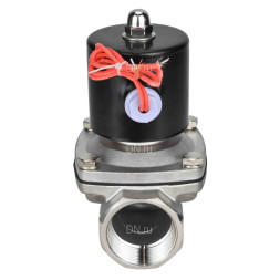 Клапан электромагнитный VS131-VT-NC-220VAC 1/2″ Ду15 Ру10, соленоидный двухходовой, корпус - нержавеющая сталь 304, уплотнение - Viton, резьбовой, нормально-закрытый, прямого действия, катушка - 220В