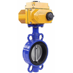 Затвор дисковый поворотный WBV1432N-2W-Fb-H Ду100 Ру16 корпус - чугун GGG50, диск - нержавеющая сталь 316L, уплотнение - NBR, с четвертьоборотным электроприводом QT-N-010EM-B1-220VAC-У1 (0-10В) HARK