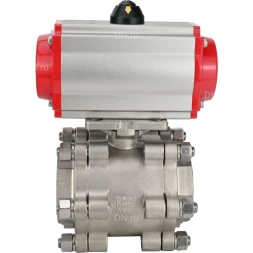 Кран шаровой BV3232P(3pc)-FP-SW-ISO-H Ду65 Ру63 полнопроходной, корпус - нержавеющая сталь SS316, под приварку, с пневмоприводом PA-DA-105, пневмораспределителем 4M310-08 DC24V