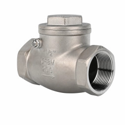 Клапан обратный VCT3131-T 2 1/2 Ду65 Ру16 ZGY резьбовой, поворотный, корпус - нержавеющая сталь CF8/AISI 304, диск - нержавеющая сталь CF8/AISI 304, уплотнение - PTFE